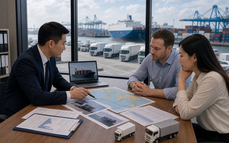 Shipment route and insurance order confirmation