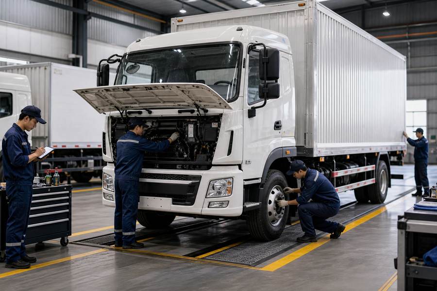 Pre-shipment truck inspection and vehicle reconditioning