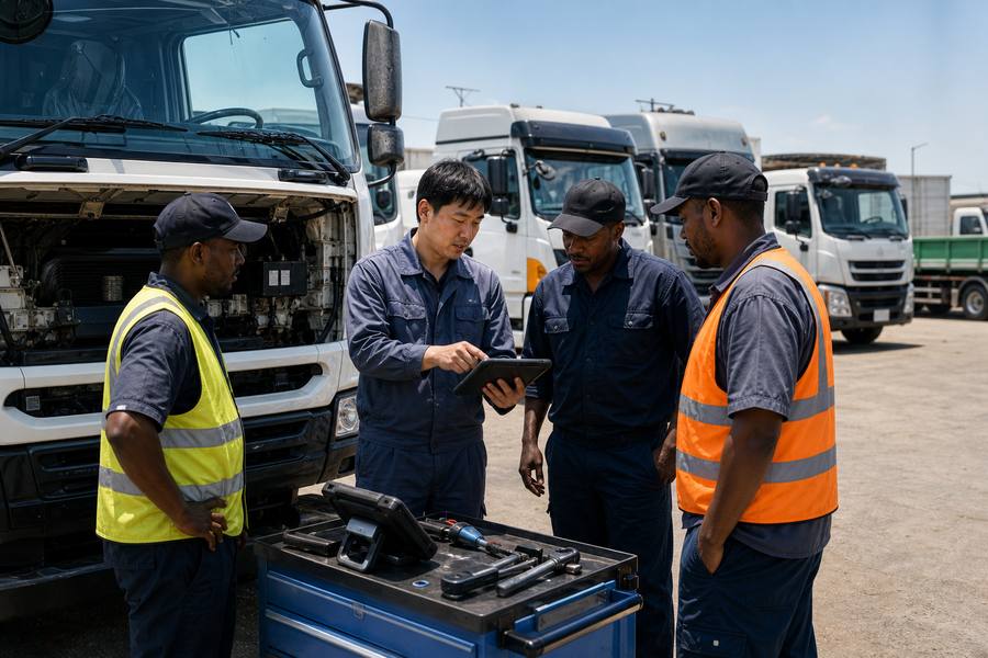 Overseas on-site technical support for trucks