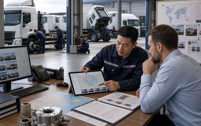Technical dispatch scope evaluation and spare parts coordination